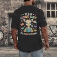 It's a Good Day To Read a Book Cute Giraffe Men's Back Print T-Shirt