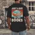 Just A Boy Who Loves Books Reading Bookworm Boys Kids Men's Back Print T-Shirt