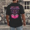 Just A Girl Who Loves Books Butterflies Reading Men's Back Print T-Shirt