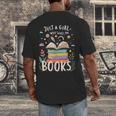 Just a Girl Who Loves Books Cute Book Lover Bookworm Men's Back Print T-Shirt Just a Girl Who Loves Books Cute Book Lover Bookworm Men's Back Print T-Shirt
