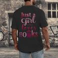 JUST A GIRL WHO LOVES BOOKS LIBRARIAN BOOK LOVERS BOOKWORM Men's Back Print T-Shirt