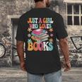 Just A Girl Who Loves Books Reading Cute Bookworm Girls Kids Men's Back Print T-Shirt Just A Girl Who Loves Books Reading Cute Bookworm Girls Kids Men's Back Print T-Shirt