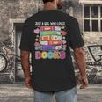 Just A Girl Who Loves Books Reading Library Men's Back Print T-Shirt Just A Girl Who Loves Books Reading Library Men's Back Print T-Shirt