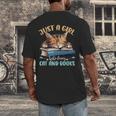 Just a Girl Who Loves Cats And Books Kitties Pet Art Lover Men's Back Print T-Shirt
