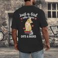 Just a Girl Who Loves Cats And Books Reading Cat & Bookworm Men's Back Print T-Shirt Just a Girl Who Loves Cats And Books Reading Cat & Bookworm Men's Back Print T-Shirt