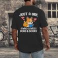 Just A Girl Who Loves Dogs And Books Reading Dog Puppy Lover Men's Back Print T-Shirt Just A Girl Who Loves Dogs And Books Reading Dog Puppy Lover Men's Back Print T-Shirt