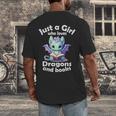 Just a Girl Who Loves Dragons And Books Dragon For Kids Men's Back Print T-Shirt Just a Girl Who Loves Dragons And Books Dragon For Kids Men's Back Print T-Shirt
