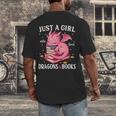 Just A Girl Who Loves Dragons And Books Dragon Reading Lover Men's Back Print T-Shirt