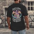 Just A Girl Who Loves Dragons And Books Fantasy Reader Men's Back Print T-Shirt Just A Girl Who Loves Dragons And Books Fantasy Reader Men's Back Print T-Shirt