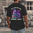 Just a Girl Who Loves Dragons And Books Reading Men's Back Print T-Shirt Just a Girl Who Loves Dragons And Books Reading Men's Back Print T-Shirt