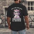 Just a Girl Who Loves Unicorns & Books Bookish Unicorn Love Men's Back Print T-Shirt Just a Girl Who Loves Unicorns & Books Bookish Unicorn Love Men's Back Print T-Shirt