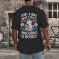 Just a Girl Who Loves Unicorns And Books Men's Back Print T-Shirt Just a Girl Who Loves Unicorns And Books Men's Back Print T-Shirt