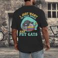 I Just Want To Read Books And Pet Cats Cat Book Lovers Men's Back Print T-Shirt I Just Want To Read Books And Pet Cats Cat Book Lovers Men's Back Print T-Shirt