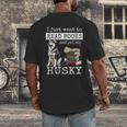 I Just Want To Read Books And Pet My Husky Dog Men's Back Print T-Shirt I Just Want To Read Books And Pet My Husky Dog Men's Back Print T-Shirt