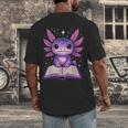 Kawaii Axolotl Cute Axolotls Reading Book Men's Back Print T-Shirt