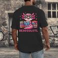 Kawaii Axolotl Readsolotl Book Lover Reading Bookworm Girls Men's Back Print T-Shirt