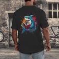 Kawaii Shark Reads Book Reading Library Book Bookworm Men's Back Print T-Shirt