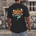 Kids Ka-Blam 7 Year Old Boys 7th Birthday Comic Book Super Hero Men's Back Print T-Shirt