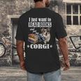 Kids Read Books & Pet My Blue Merle Corgi Lover Men's Back Print T-Shirt Kids Read Books & Pet My Blue Merle Corgi Lover Men's Back Print T-Shirt