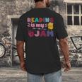 Kids Reading Book Lover Reading Is My Jam Men's Back Print T-Shirt