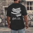 Let's Get Lit Books Men's Back Print T-Shirt