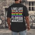 LGBTQ Quote Live Life Like A Banned Rainbow Book Men's Back Print T-Shirt