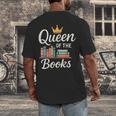Librarian Queen Of The Books Book Reading Library Men's Back Print T-Shirt Librarian Queen Of The Books Book Reading Library Men's Back Print T-Shirt