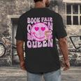 Library Book Fair Queen Vibe Groovy Tie Dye School Reading Men's Back Print T-Shirt