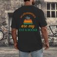 My Life Essentials Are Cat And Books Men's Back Print T-Shirt