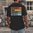 Literacy And Justice For All Stop Book Banning Banned Books Men's Back Print T-Shirt Literacy And Justice For All Stop Book Banning Banned Books Men's Back Print T-Shirt