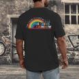 Take A Look A Book Vintage Reading Librarian Rainbow Men's Back Print T-Shirt