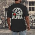 I Love Being Alpha Moonlit Wolf Meme Alpha Introvert Men's Back Print T-Shirt I Love Being Alpha Moonlit Wolf Meme Alpha Introvert Men's Back Print T-Shirt