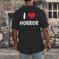 I Love Horror Heart Movies TV Show Books Writing Read Men's Back Print T-Shirt