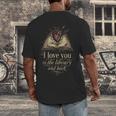 I Love You To The Library And Back Anatomical Heart Book Men's Back Print T-Shirt