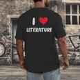 I Love Literature Heart Books Writing Reading Read Write Men's Back Print T-Shirt I Love Literature Heart Books Writing Reading Read Write Men's Back Print T-Shirt