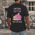Low Social Battery Cute Snail With House Introvert Cozy Home Men's Back Print T-Shirt Low Social Battery Cute Snail With House Introvert Cozy Home Men's Back Print T-Shirt