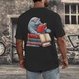 Manatee Reading Books Matching Bookworm Readers Librarian Men's Back Print T-Shirt Manatee Reading Books Matching Bookworm Readers Librarian Men's Back Print T-Shirt