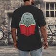 Manatee Reading Books Sea Animal Manatee Men's Back Print T-Shirt Manatee Reading Books Sea Animal Manatee Men's Back Print T-Shirt