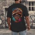 Melanin Girl Afro Book Lover Librarian Teacher Student Men's Back Print T-Shirt