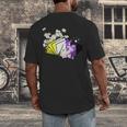 Non-Binary Book Lover Nonbinary Daisy LGBT Reading Pride Men's Back Print T-Shirt