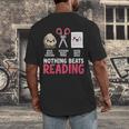 Nothing Beats Reading Rock Paper Scissors Book Lover Library Men's Back Print T-Shirt