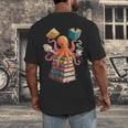 Octopus Book Reading Book Reader Ocean Octopus Men's Back Print T-Shirt