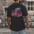 Octopus Reading Book Kraken Book Lover Men's Back Print T-Shirt Octopus Reading Book Kraken Book Lover Men's Back Print T-Shirt