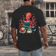 Octopus Reading Books Tea Coffee Men's Back Print T-Shirt