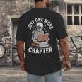 One More Chapter Skeleton Reading Books Lovers Readers Men's Back Print T-Shirt