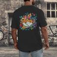 Open Book With Colorful Floral Reading Magic Men's Back Print T-Shirt