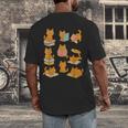 Orange Cats Reading Books Cat Lover Men's Back Print T-Shirt Orange Cats Reading Books Cat Lover Men's Back Print T-Shirt