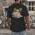 Papillon Books Reading Dog Breed Graphic For Men Women Kids Men's Back Print T-Shirt