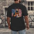 Patriotic German Shepherd Books Baseball USA Flag Vintage Men's Back Print T-Shirt