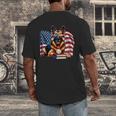 Patriotic German Shepherd Dog Books Baseball American Flag Men's Back Print T-Shirt Patriotic German Shepherd Dog Books Baseball American Flag Men's Back Print T-Shirt